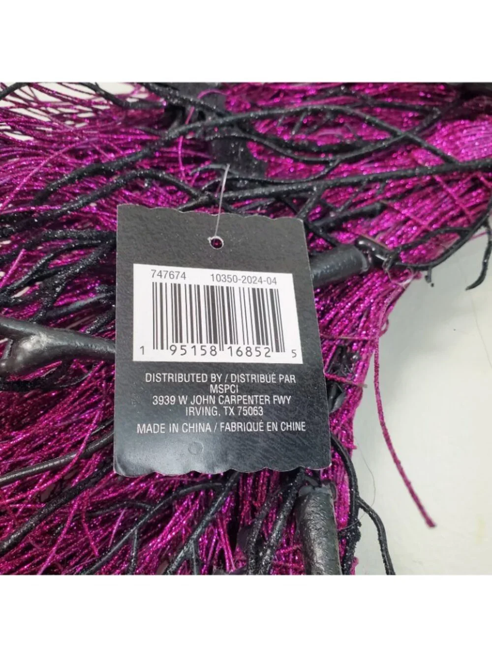 24 Inch Halloween Wreath Purple Glitter with Black Bats Whimsigoth Witchy Hocus